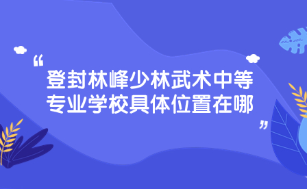 登封林峰少林武术中等专业学校具体位置