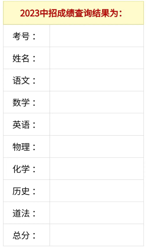 2023年濮阳市中考文化课成绩查询页面